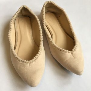 Nude Pom Pom Flats